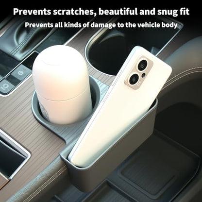 2PCS Cup Holder Storage Box for Toyota Sienna 2021-2026 Gear Shift Insert Organizer Tray Pockets Cup Groove Storage Multifunction Box(Gray) - size: Cup Holder Storage Box