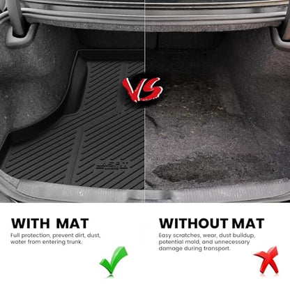 LASFIT Trunk Mat for Dodge Charger 2011-2023, for Chrysler 300 2011-2023, Fit Without Subwoofer, All Weather TPE Custom Fit Car Mats Cargo Liner Cargo Mat, Black - style: 4) Charger/Chrysler 300 | 2011-2023 |Trunk Mat