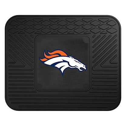 FANMATS 9991 Denver Broncos Back Row Utility Car Mat - 1 Piece - 14in. x 17in., All Weather Protection, Universal Fit, Molded Team Logo