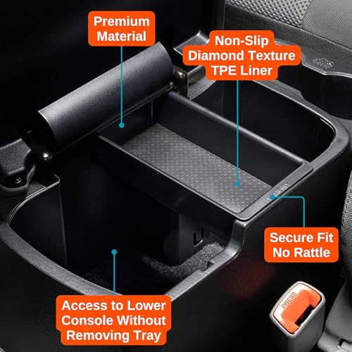 Center Console Organizer Tray for Toyota Tacoma (2005-2015) and (2016-2023) - Made in USA - SLX133 - size: 2005-2015, style: Tray