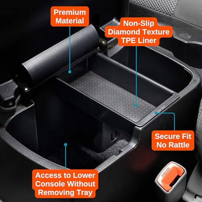 Center Console Organizer Tray for Toyota Tacoma (2005-2015) and (2016-2023) - Made in USA - SLX133 - size: 2005-2015, style: Tray