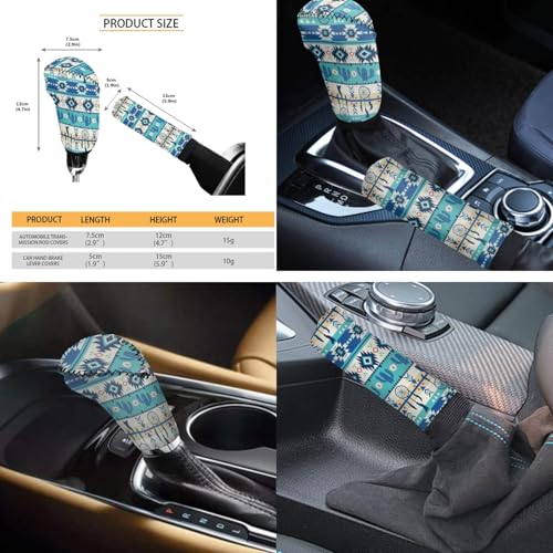 Horeset Aztec African Tribal Pattern Car Seat Covers Full Set, Protector Seats with Car Seat Headrest Cover,Lanyards Key Chain,Auto Cup Pad,Gear Shift Knob and Handbrake Cover - color: Aztec African Tribal