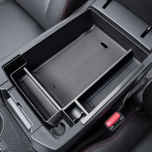 Full Size Center Console Organizer Tray Compatible with Toyota 4Runner Accessories 2010-2020 2021 2022 2023 2024 Insert Armrest Box Secondary Storage Divider ABS Materials, Black Trim