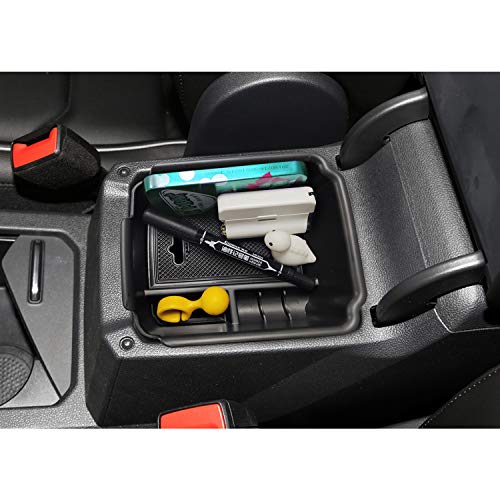 SKTU Center Console Organizer Compatible with 2018-2020 Tiguan Allspace LWB Accessories Insert ABS Black Materials Tray Armrest Secondary Storage Box - color: 2018-2020 Tiguan