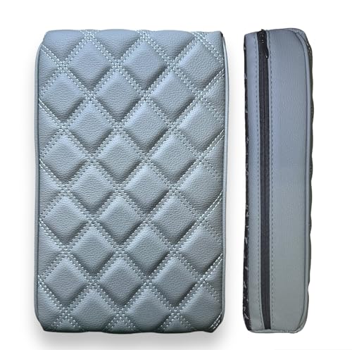 EMZ Leather Center Console Armrest Cushion Pad Accessories for Toyota Sienna 2021 2022 2023 2024 2025 (Gray) - color: Gray