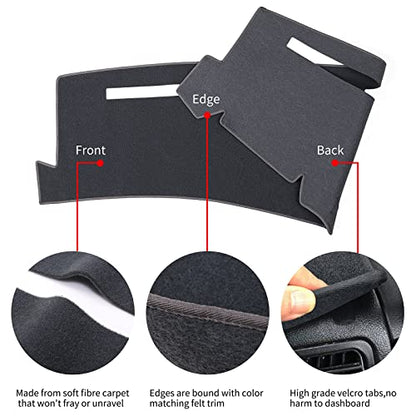Dashboard Cover for Chevrolet Silverado 1500 2500 3500 1999-2006 Avalanche Chevy Tahoe Suburban GMC Sierra Yukon Dash Cover Mat(Premium Carpet, Gray) - color: Dark Gray