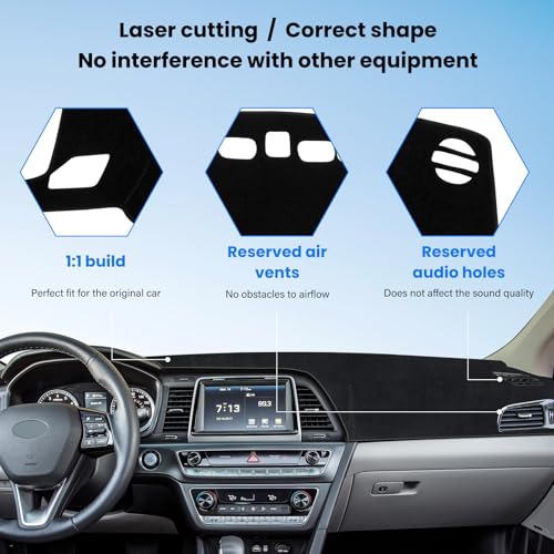 Dash Cover Mat Compatible with Hyundai Sonata 2015 2016 2017 2018 2019 Dashboard Cover for Pad Custom Car Dashboard Interior Accessories Ornament - size: Compatible with Sonata 2015-2019