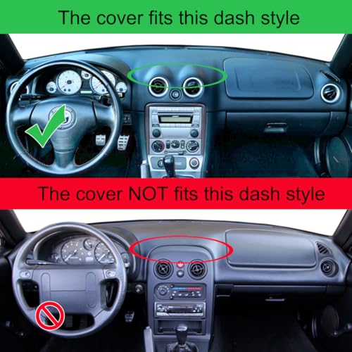 Dash Cover Mat Custom Fit for Mazda Miata Dashboard Pad Cap Carpet Protector K332 (Dark Gray) - color: Dark Gray