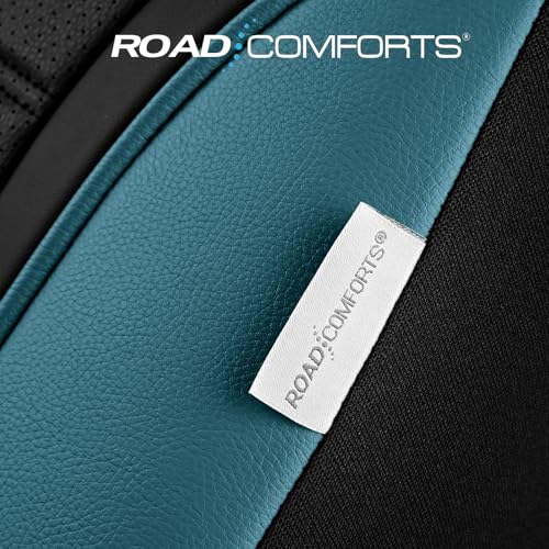 Road Comforts Leather Seat Covers, Breathable Car Seat Covers Full Set for Men,Airbag Compatible, Automotive Seat Covers Set Universal Fit Most Cars,Vans,Truck,SUV - color: Blue Full Set