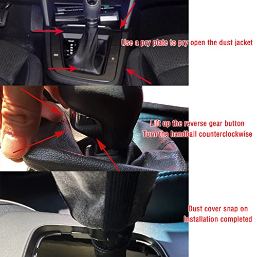 Salior Dustproof Car Shift Knob Cover, Protects Gear Shift Knob & Decorate Car Interior,Universal Gear Shift Cover for Most Manual Transmission Car Truck SUV (Black)