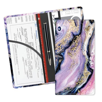 Leather Car Registration and Insurance Card Holder, Cute Car Accessories Vehicle Glove Box Car Organizer for Documents, Cards, License Blue Marble - color: Blue Marble