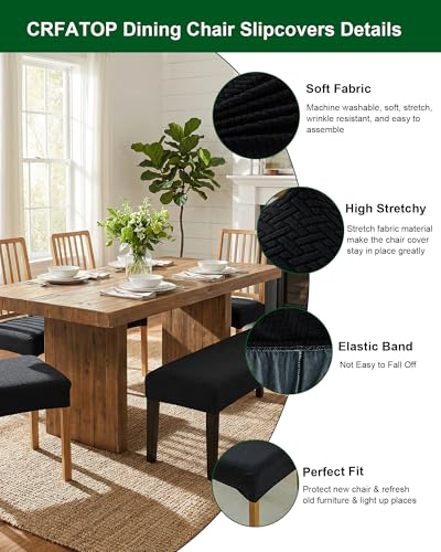 CRFATOP Jacquard Dining Room Chairs Seat Covers Set of 4 with Soft Bench Chair Cover Stretch Kitchen Chair Slipcover Washable Seat Cushion Slipcover Protector for Hotel Ceremony Banquet Wedding,B18 - color: Jacquard B18