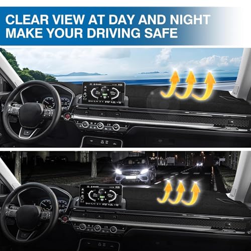 KUST Black Dash Cover for Honda CR-V CRV 2023-2025 2026(with HUD) Polyester Dashboard Cover Non-Slip Interior Accessories for Honda CRV CR-V Custom Fit Dash Mat Sunshade No Glare - size: For CRV 23-26
