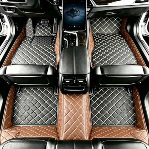 Customize Floor Mats for Cars fit 98% Sedans SUV Sports, Custom Automotive Floor Mat Fit Truck All Weather Car Protection Pads Non-Slip Auto Interior Mats (Brown Black) - color: Brown Black