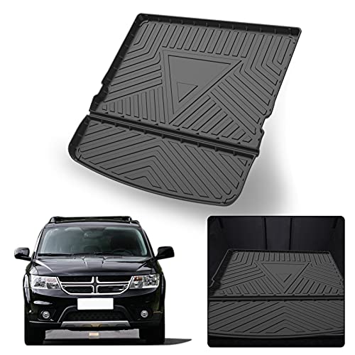 Elsetyler Cargo Liner for 2021 Journey - Black TPO All Weather Heavy Duty Waterproof Rear Cargo Tray Trunk Floor Mat Protector Compatible with 2009-2019 2020 2021 Dodge Journey - color: 2009-2021 Dodge Journey