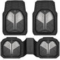 CAR PASS Heavy Duty Rubber Car Mats, Deep-Dish Car Floor Mats All Weather, Universal Two-Tone Trim-to-Fit for SUVs Trucks Sedans, Waterproof Anti-Slip, 3 Pieces V12 Black and Metallic Gray - color: Black and Gray