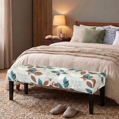 FUANGUI Floral Bench Cover,Stretch Dining Bench Cover for bedrooms, Living Rooms, Kitchens, Protector Chair Bench Piano Bench Seat Covers Stool Slipcover Removable, Washable - 02 - color: 02