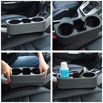 Gray Multifunctional Car Cup Holder Car Seat Organizer Gap Filler Bottle Phone Storage Organizer - color: Gray
