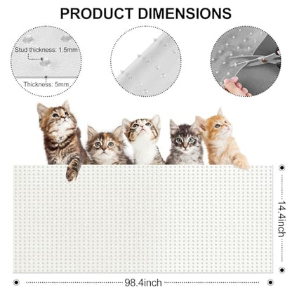 Carpet Protector for Pets 14.4in*8.2FT Cat Scratch Carpet Protector Mat for Doorway Clear Plastic Runners with Spikes to Protect Under Door Carpet Rug Anti Cat Scratch Carpet Stopper Easy to Cut - size: 14.4in*8.2FT