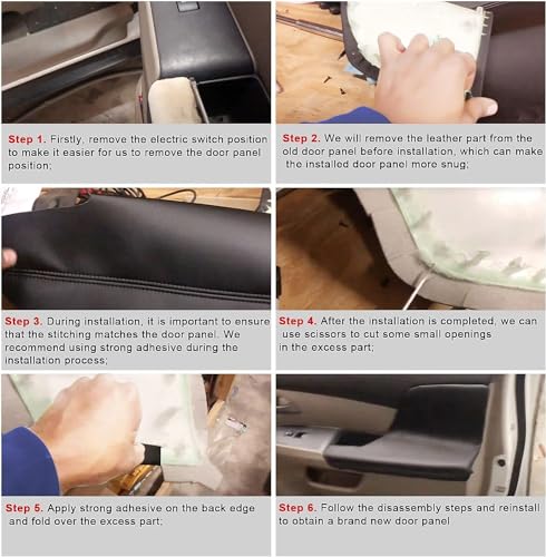 FZJDSD 2pcs Black Auto Door Panel Armrest Cover Replacement Compatible with Honda Odyssey 2011 2012 2013 2014 2015 2016 2017 Microfiber Leather Car Door Armrest Replacement Anti-Scratch - color: Black