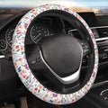 Nature Flowers Steering Wheel Cover for Women Elastic Rubber Steering Wheel Universal 15 Inch Fit for Cars, Auto, SUVs - color: Nature Flowers