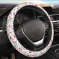 Nature Flowers Steering Wheel Cover for Women Elastic Rubber Steering Wheel Universal 15 Inch Fit for Cars, Auto, SUVs - color: Nature Flowers