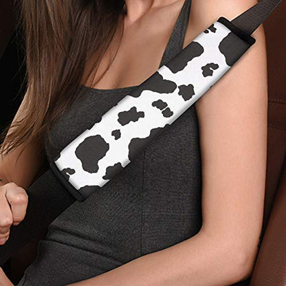 Dreaweet Automotive Seat Belt Pads, Car Safety Seatbelt Shoulder Pads Cover, 2 Packs, Stylish Cow Print, Universal Car Accessories - color: Cow