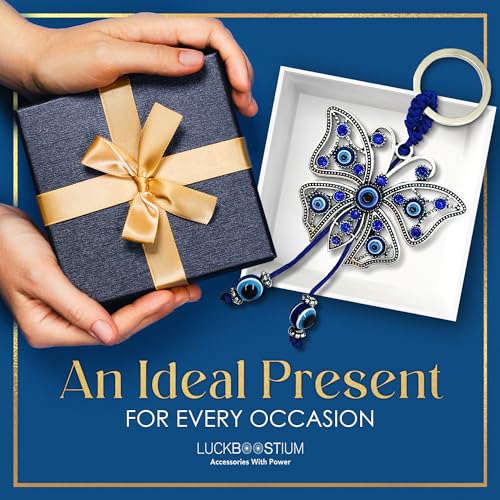 LUCKBOOSTIUM Evil Eye Animal Keychain & Protection, Evil Eye Car Hanging Ornament, Rear View Mirror Accessories, Home Decor