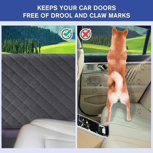 ALLANSING Large Tall Dog Car Door Protector 2-Pack, Protects Doors from Dog Scratches, 900D Heavy Duty Thick Fabric, Window Roll Compatible & No Tint Damage, Secure Fit for Large Cars/SUVs/Trucks - size: Extra Large