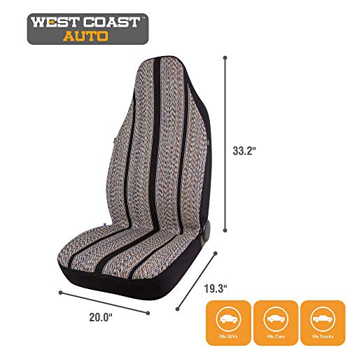 Baja Blanket Bucket Seat Cover for Car, Truck, Van, SUV - Airbag Compatible (2PCS Black) - color: Black