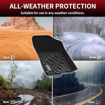 LASFIT Floor Mats for Jeep Wrangler Unlimited 4XE 2021-2024 2025 4 Door Plug-in Hybrid EV-Gas (PHEV), All Weather TPE Custom Fit Car Mats Floor Liners 1st & 2nd Row, Black - style: Wrangler 4XE 2021-2025 Floor Mats