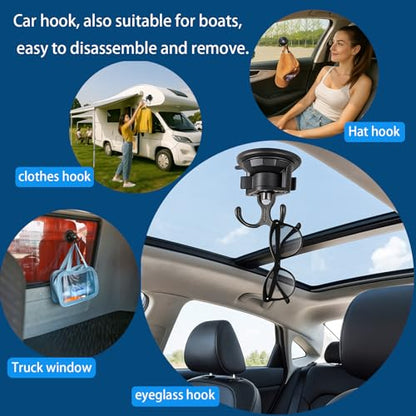 Heavy-Duty Suction Cup Hooks Hook removGlass Suction Cup with Hook able Door and Window Suction Cups with Dual Hooks for Hanging Items in Cars, Kitchens, bathrooms, etc. 2-Piece Set - style: vacuum