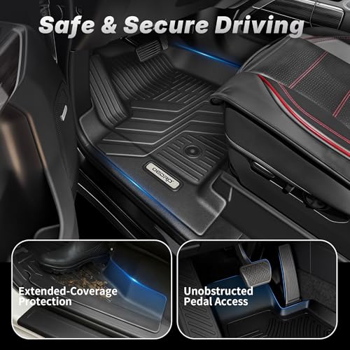 OEDRO Upgraded Floor Mats Fit for 2024 2025 2026 Toyota Grand Highlander w/Subwoofer 7 Seat(Include Hybrid), TPE Interior Seat Back Covers and Cargo Liner Behind 3rd Row (Trunk Mat with Backrest Mat) - style: 24-26 Grand Highlander Full Mats Set