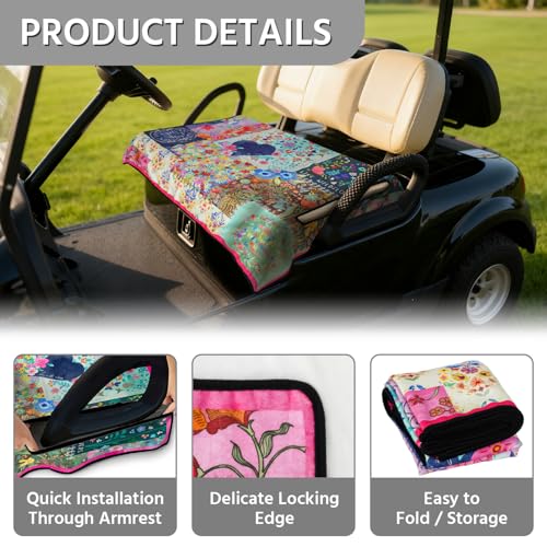 Golf Cart Seat Covers, Universal Golf Cart Seat Towel Blanket for Yamaha, EZGO, Club Car, Icon and More 2-Seat Carts, 100% Microfiber Keeps Seat Comfortable and Clean - color: quilt