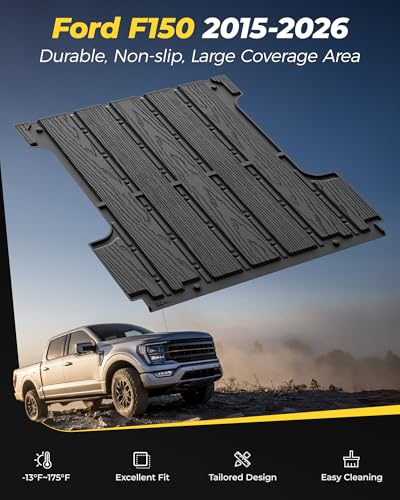3W Bed Mat for Ford F-150 (5.5FT) 2015-2025 2026 Truck Bed (Include F150 Lightning 2024 2023 2022) All Weather Protector TPE Car Bed Liner Accessories Black - size: 1. Ford F-150|15-26|Truck Bed Mat