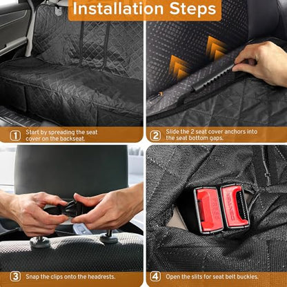 Dog Car Seat Cover for Back Seat Compatible with Infiniti Q50 QX60 QX50 Q60 QX55 SUV Accessories 2000-2025 2026, Waterproof & Non-Slip Car Pet Bench Rear Seat Covers