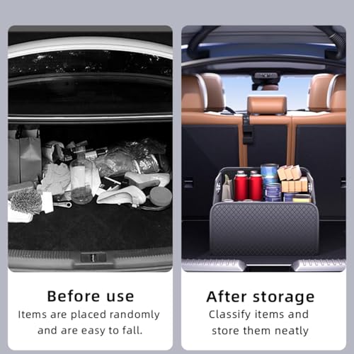Car Trunk Organizer and Car Storage,Collapsible Multi-Compartment Car Organizers, Waterproof Foldable Luggage Bag with 4 Pockets，Suitable for Any Car