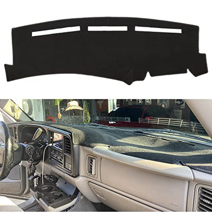 Dashboard Cover Dash Cover Mat Pad Compatible with 1999-2006 GMC Sierra/Chevy Chevrolet Silverado,2000-2006 GMC Yukon XL/Chevy Suburban Tahoe Avalanche(99-06, Black) - color: Black