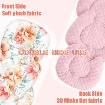 GFU Infant Stroller mat, Fits for Stroller, Swing, Flowers - color: Pink Flowers