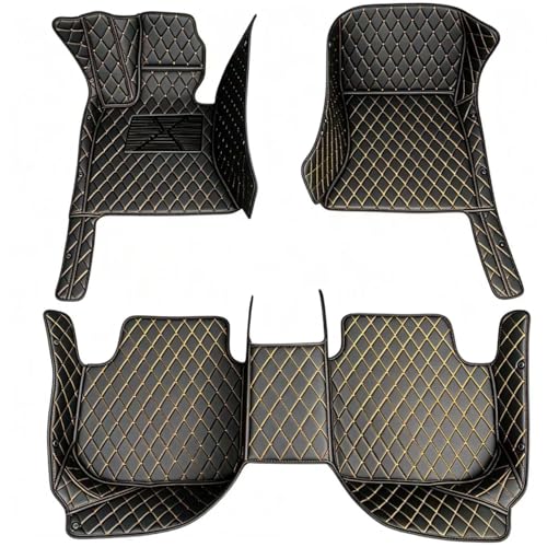Custom Making Car Floor Mats Waterproof Anti-Slip Faux Leather Protection Floor. Auto Foot Pad Set Automobile Interior Carpet Accessories for SUV and Trucks (Black Yellow) - color: Black Yellow