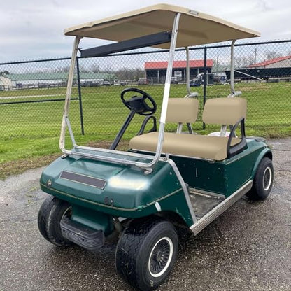 Golf Cart Front Seat Covers Beige Micro Fiber Leather Seat Covers Replacement for Club Car DS 1982-2000, Staple On - color: Beige, size: Club Car DS 1982-2000
