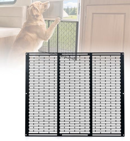 RV Screen Door Protector Heavy Duty Camper Screen Door Guard w/Screw Mount Powder-Coated Pet-Resistant Mesh Prevents Dogs Scratching, Screen Protector for RV Entry Doors (Patent Design)