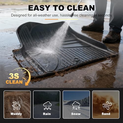Floor Mats Fit for 2008-2017 Buick Enclave 7-Seat (Only for 2nd Row Bucket Seats Models) Custom Fit All Weather TPE Floor Mats and Cargo Liner with Backrest Mat for Buick Enclave Accessories, Black - style: (2) 2008-2018 Enclave | Floor Mats & Cargo Mat &