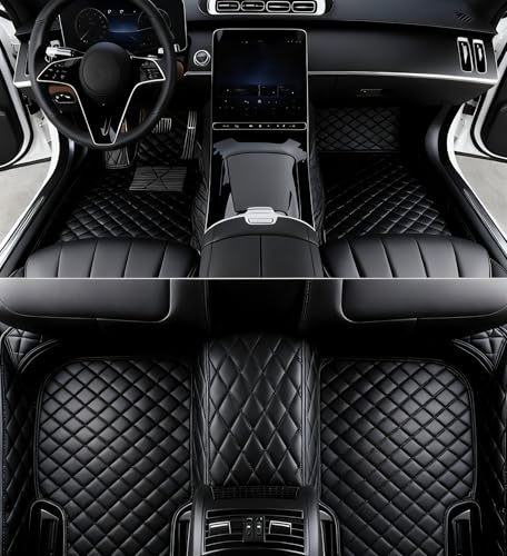 Custome Car Mats Accessories All Weather Floor mats Compatible with Automotive Floor Mats Passenger car mats (Black) - color: Black