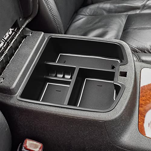 HGWEI Center Console Organizer Compatible with 2007-2014 Chevy Silverado GMC Sierra Avalanche Tahoe Suburban Yukon Yukon XL Accessories, Floor Mounted Center Console ONLY, White Trim - color: white