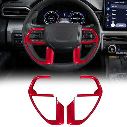 for Toyota Tacoma 2024 2025 for 4Runner 2025 Interior Accessories Center Console Control Cover Decor Trim Red ABS