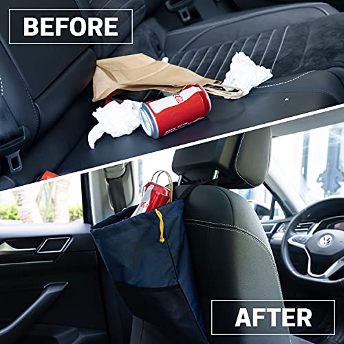 2PCS Car Garbage Can, Hanging Car Trash Bag with Waterproof Leakproof Lining - color: Blue