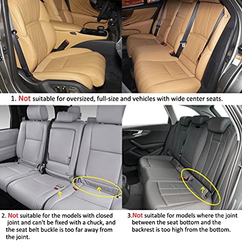 Pu Leather Car Seat Bottom Covers Protectors Include 1 Pair Front Driver Seat Pad Mat and 1 Rear Bench Cover Universal Fit 90% Vehicles,Pink