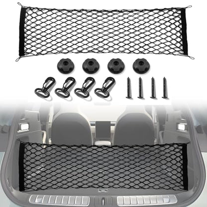 Amiss Cargo Net Stretchable, Car Exterior Accessories, Adjustable Elastic Trunk Storage Net with Hook for SUVs, Cars and Trucks (35.4x15.8 Inch) - size: 35.4x15.8 Inch