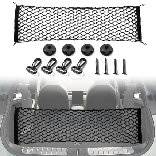 Amiss Truck Bed Cargo Net Stretchable, Adjustable Trunk Storage Net with Hook, Accessories for Pickup Bed Divider Organizer and Storage, Compatible with Chevy Silverado Ford F150 GMC (50"x 18") - size: 50×18 Inch